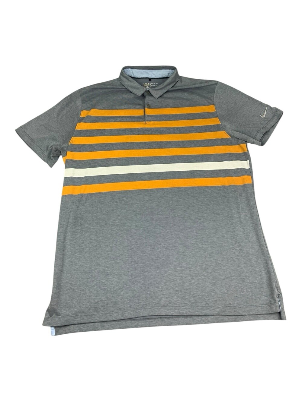 Nike Golf Dri Fit Polo Shirt, Moisture Wicking, Gray, Striped, Men’s Size Large